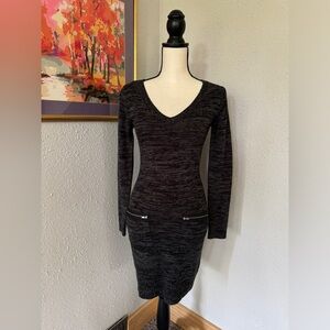 iZ Byer Women's Small Knit Sweater Dress Black / Gray